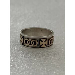 James Avery Silver 14k Gold & 925 Silver Maltese Cross Unity Circle Ring Size 10